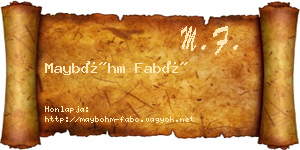 Mayböhm Fabó névjegykártya